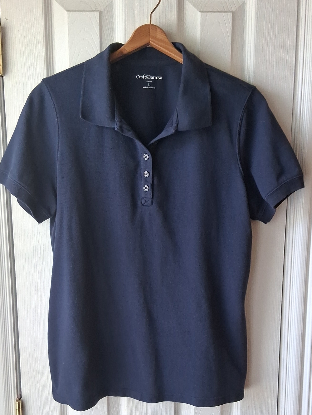 Croft & Barrow Stretch Navy Polo Shirt Short Sleeve Collared Shirt